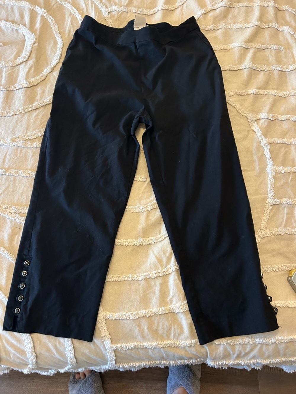 Zac & Rachel Black Cropped Pants with Side Button Detail - Picture 2 of 8